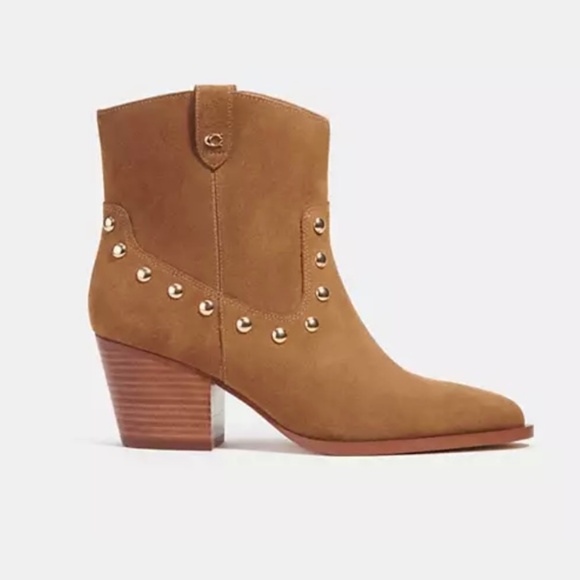 Coach Pauline Suede Bootie Western Style Coconut SZ 9 NWOT - Picture 1 of 16